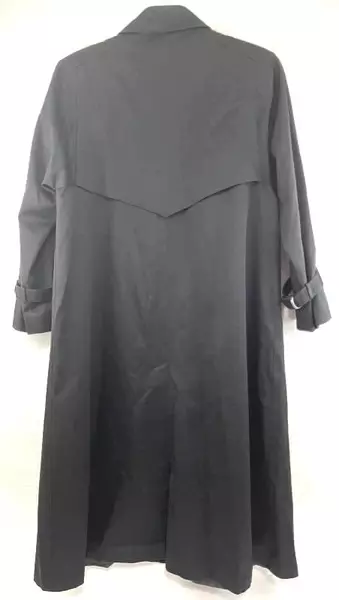 Vtg J.G. Hook Trench Coat Jacket Front Snaps Belted Women's Size 10 Black Lined