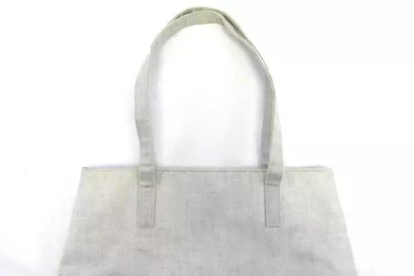 Ultra Chi Cosmetic Tote Bag 2 Toned Beige Canvas Rose Gold Metallic 2 Handles