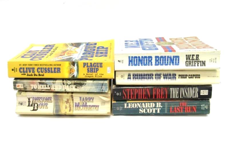 Lot of 7 War Paperback Novels Larry McMurtry Audie Murphy WEB Griffin The Last