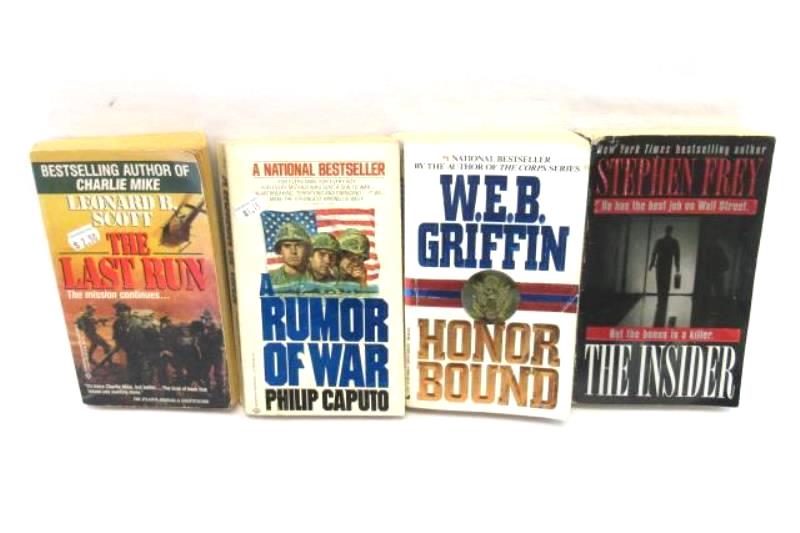 Lot of 7 War Paperback Novels Larry McMurtry Audie Murphy WEB Griffin The Last