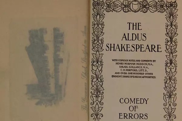 Antique Comedy of Errors The Aldus Shakespeare With Copious Notes Comments 1909