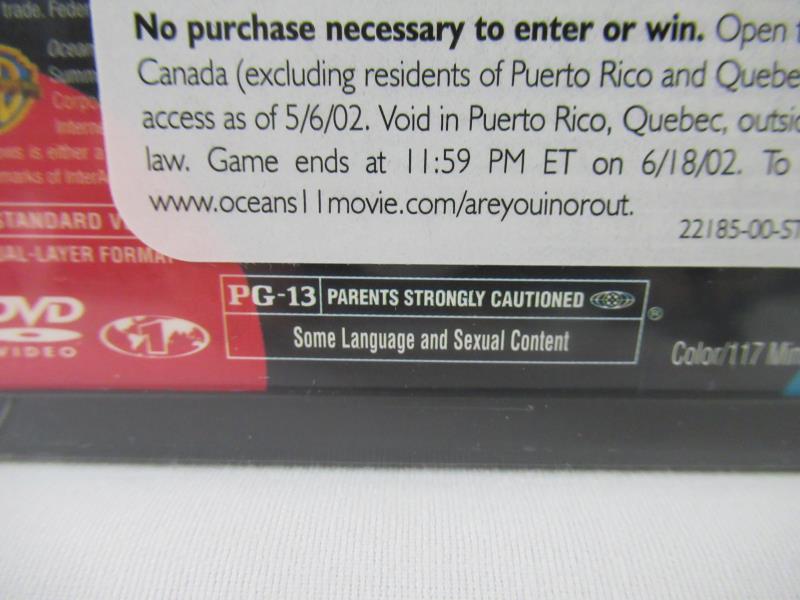 Ocean's Eleven Widescreen DVD Brad Pitt Clooney Matt Damon New Sealed
