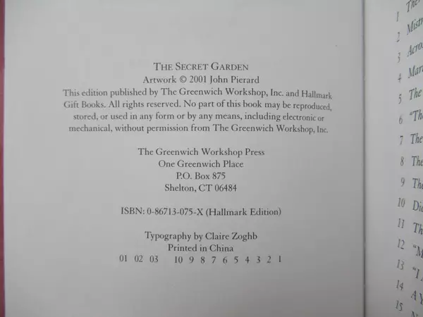 The Secret Garden Hallmark Gift Books Hardcover Red Velvet 2001 John Pierad