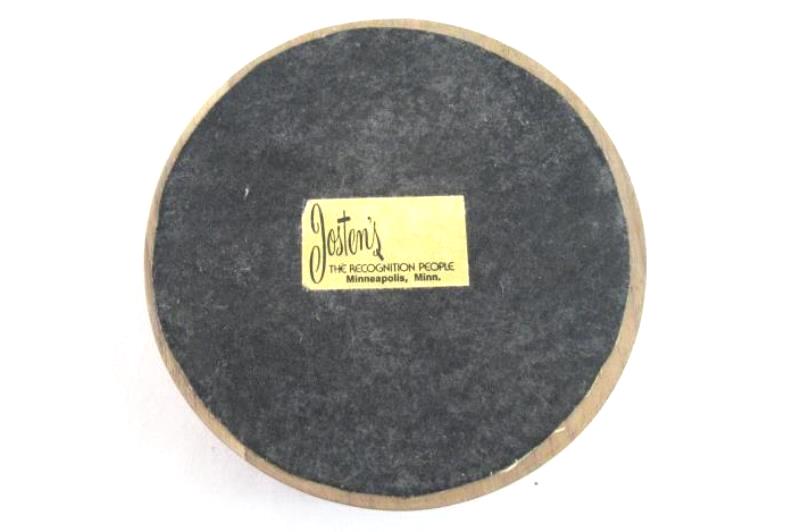 Vintage Josten's Rubbermaid Party Plan Star Award Wooden Trinket Box Round Lid