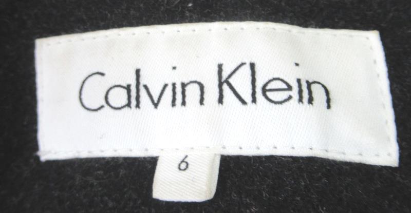 Calvin Klein Peacoat Jacket Double Breasted Black Wool Women's Size 6 Lined
