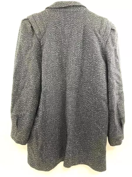 Vintage New York Girl Pea Coat Jacket Black White Specks Wool Women's Size 14