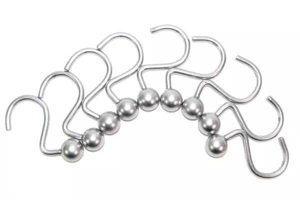 Lot of 3 Sets of Shower Curtain Hooks Silver Toned Chrome Bronze Toned