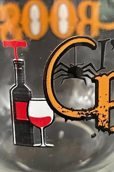 Lot of 3 I'm Here For The BOOS Halloween Wine Glasses Spider Party Decorate
