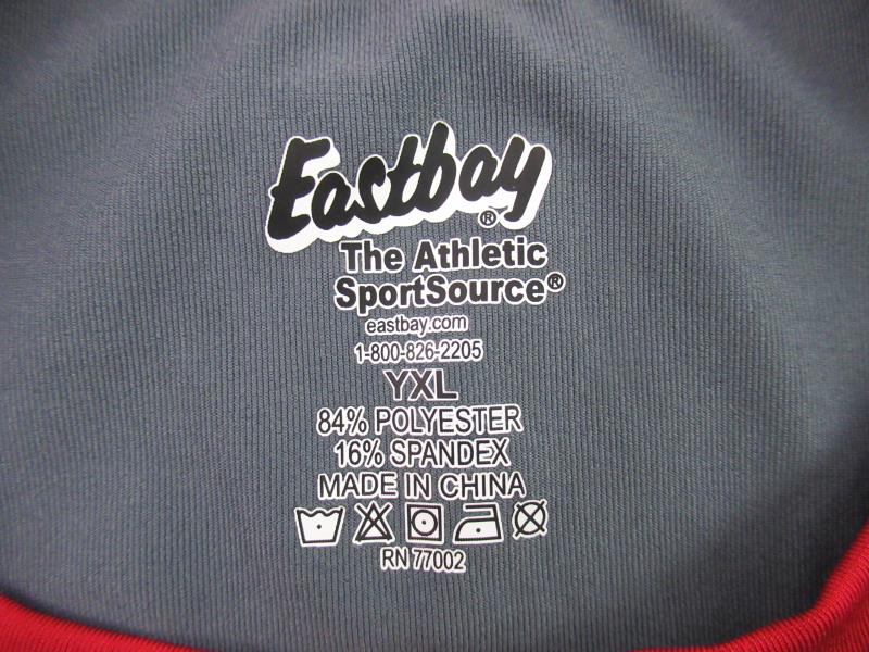 Eastbay The Authentic Sport Source Youth Baseball Tee Size YXL Grey Red