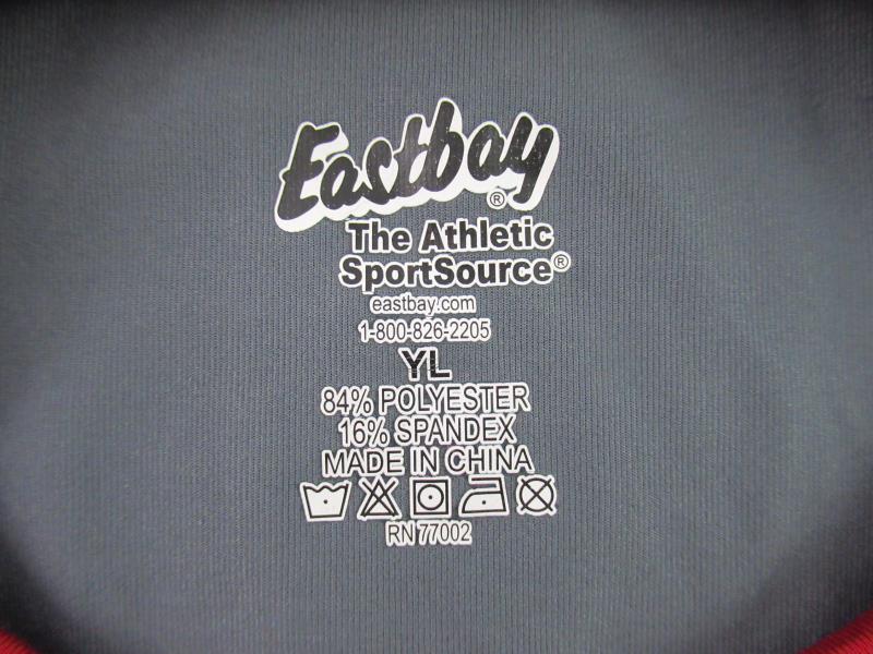 Eastbay The Authentic Sport Source Youth Baseball Tee Size YL Grey Red