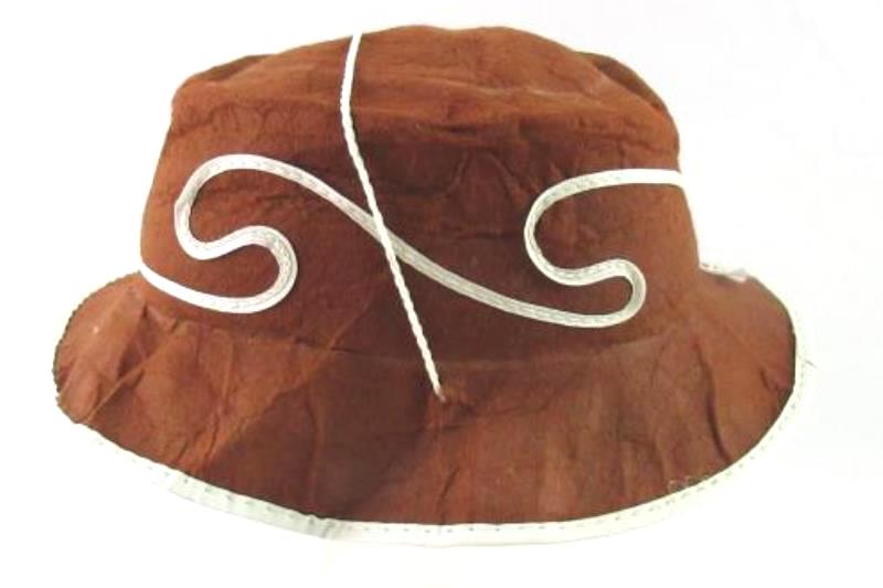 Vintage Baby Cowboy Western Hat Brown White Tie Around Neck