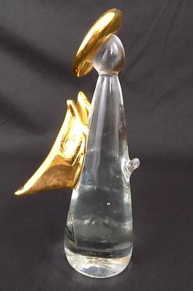 Heavenly Murano Ferro & Lazzarini Gold Halo Angel Glass Figure Italy ~VINTAGE