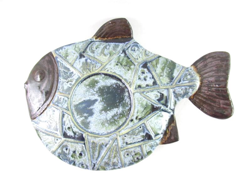 Ceramic Fish Tabletop Centerpiece With Space For Candle or Etc.