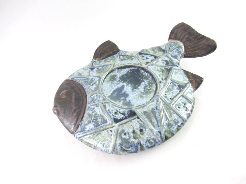 Ceramic Fish Tabletop Centerpiece With Space For Candle or Etc.