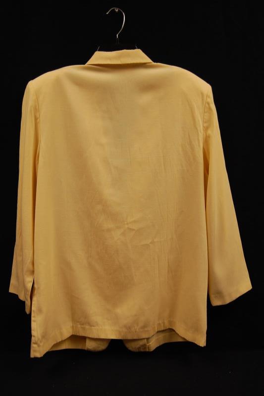 Vintage Jaclyn Smith Pale Yellow Blazer Jacket Women's Size 16 Shoulder Pads