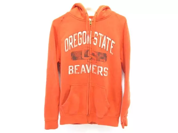 NCAA by KA Oregon State Beavers Front Zip Hooded Sweater Men's Size Small Orange