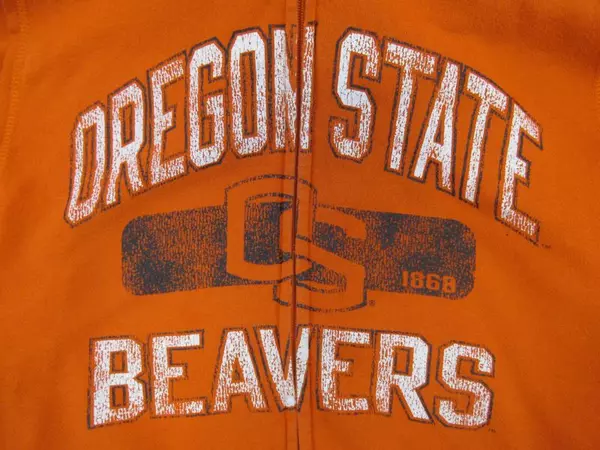NCAA by KA Oregon State Beavers Front Zip Hooded Sweater Men's Size Small Orange