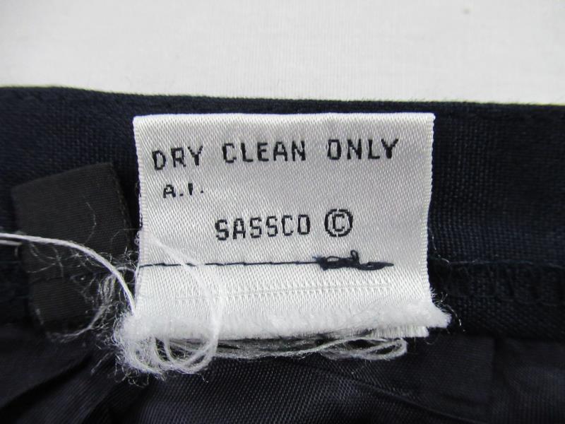 Vintage Sassco High Waist Women's Skirt Size 12 Navy Blue Lined Zip Closure