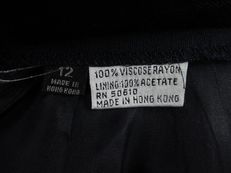 Vintage Sassco High Waist Women's Skirt Size 12 Navy Blue Lined Zip Closure