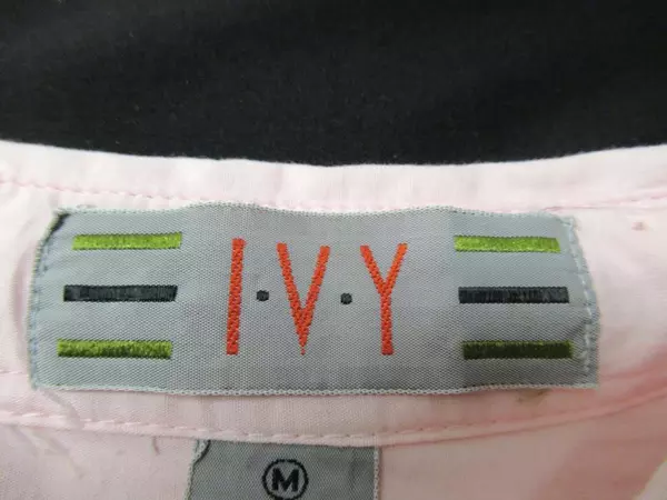 Vintage Ivy Full Button Front Collared Shirt Women's Size Medium Pink Pockets