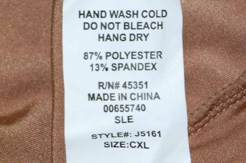 Curtain Call Costumes Sleeveless Top Children's Size CXL Metallic Brown Spandex