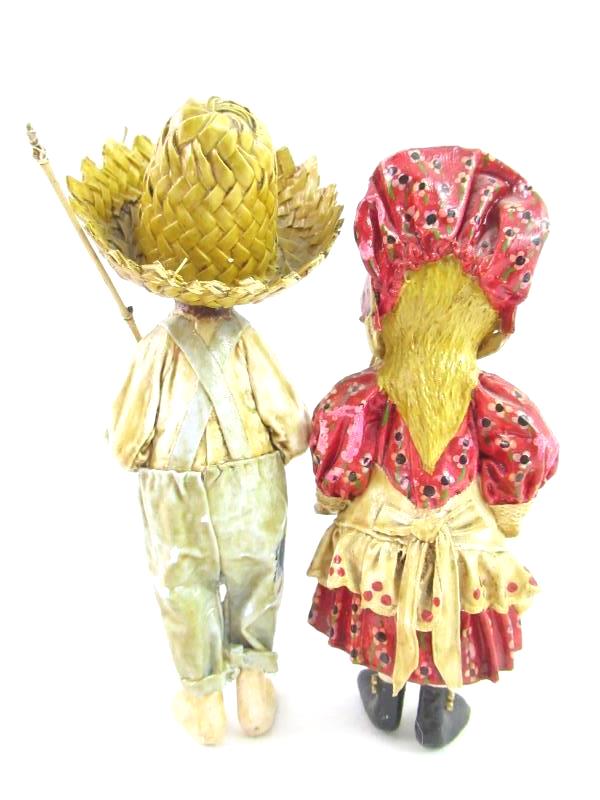 Vintage Rare Barbara Ferry Paper Mache Mark and Mindy Dolls 1966