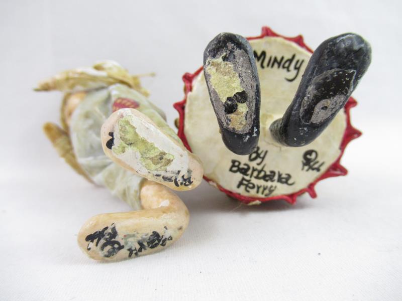 Vintage Rare Barbara Ferry Paper Mache Mark and Mindy Dolls 1966