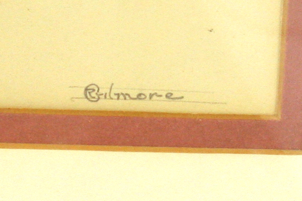 Vintage Framed Punch Mark Arc De Triomphe Du Carrousel Watercolor Signed