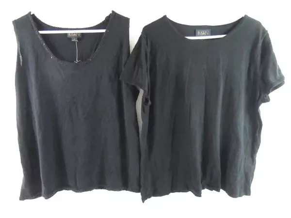 Lot of 2 IMAN Knit Tops Women's Size 2X Black Sequins NWT Global Chic