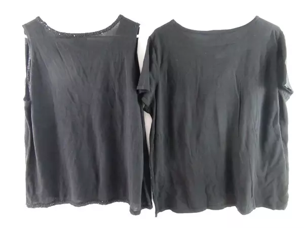 Lot of 2 IMAN Knit Tops Women's Size 2X Black Sequins NWT Global Chic