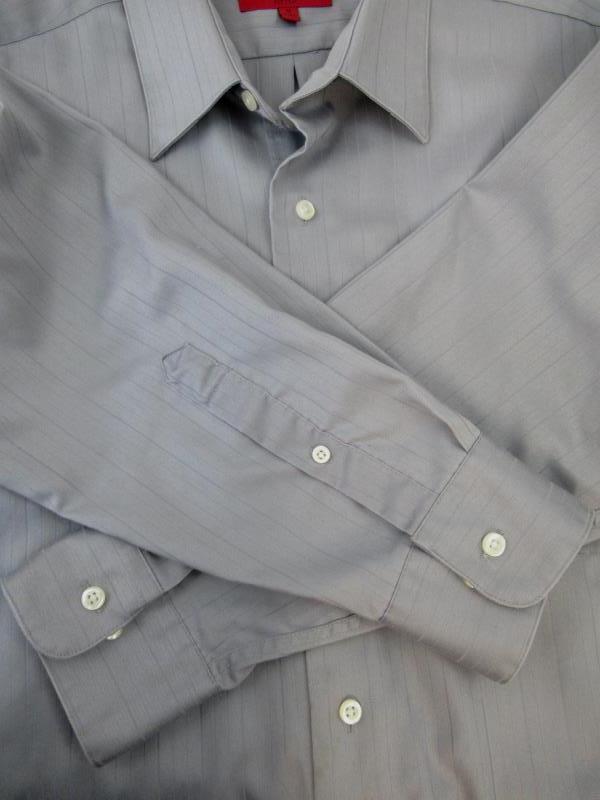 Valerio Garati Dress Shirt Suit Fitted Gray Stripes Men's Size M 15/15.5 32/33
