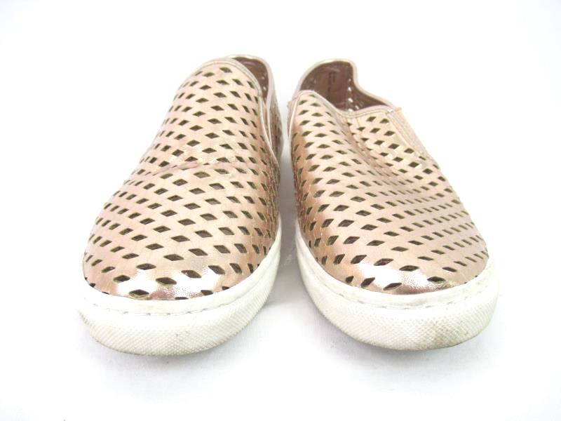 Steve Madden Rose Gold Slip On Comfort Fashion Sneakers Laser Cut Women's Sz 6.5