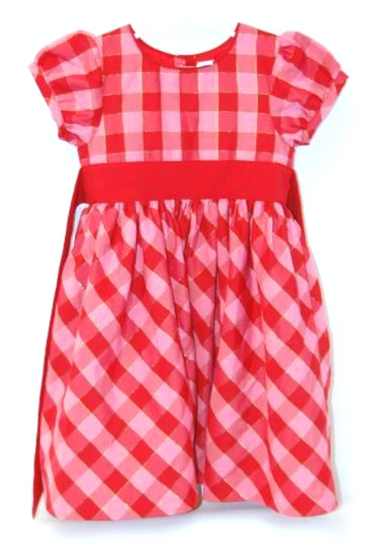OshKosh B'Gosh Girls Fancy Dress Size 4 Fit & Flare Pink Red