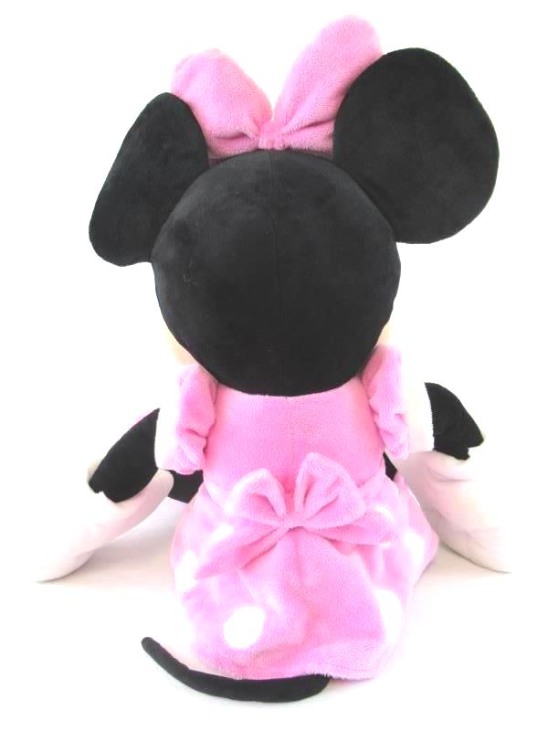 Disney Minnie Mouse Stuffed Animal Plush Black White Pink Dress Toy Jumbo 25''