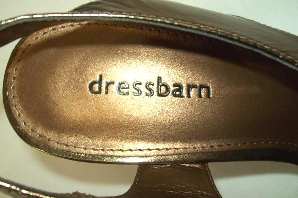 Dressbarn Bronze Open Toe Heels Pumps Date Night Out Glam Size 7M