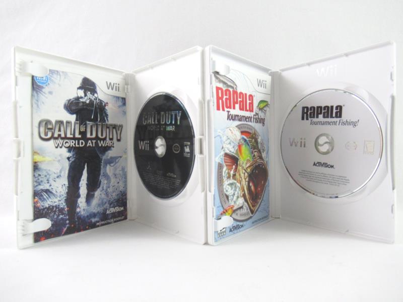 Lot of 2 Nintendo Wii Games Call Of Duty World At War Rapala Tournament Fishing
