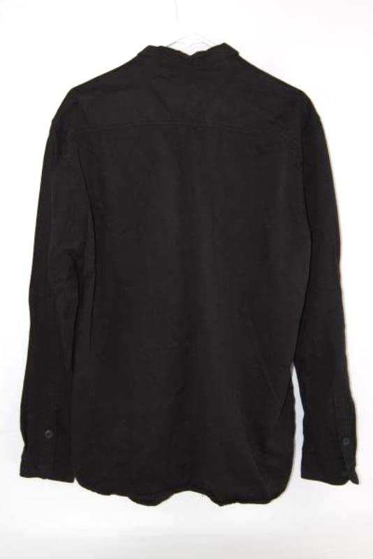 Pull And Bear Black Denim Button Front Top Women's Size XL Collared Pockets