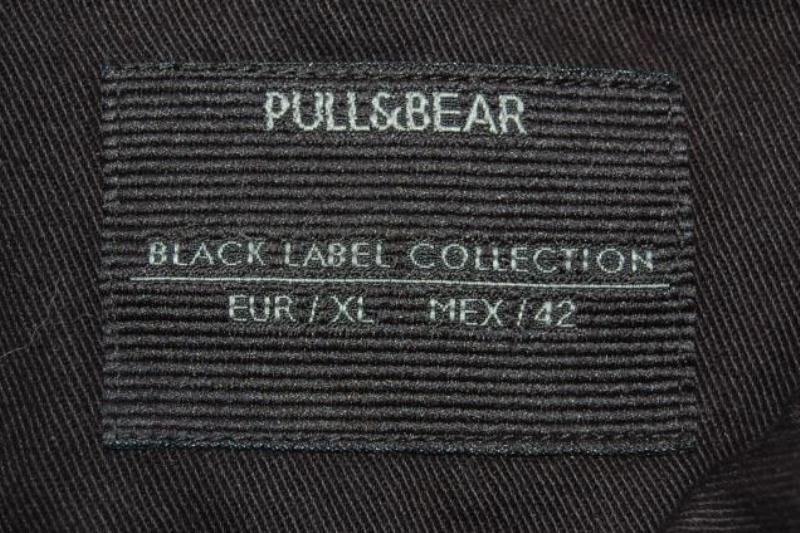 Pull And Bear Black Denim Button Front Top Women's Size XL Collared Pockets