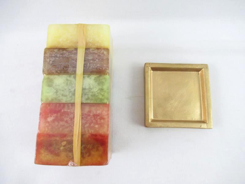 Giftco Set of 5 Stacked Candles With Raffia Scented Vanilla Cherry Almond