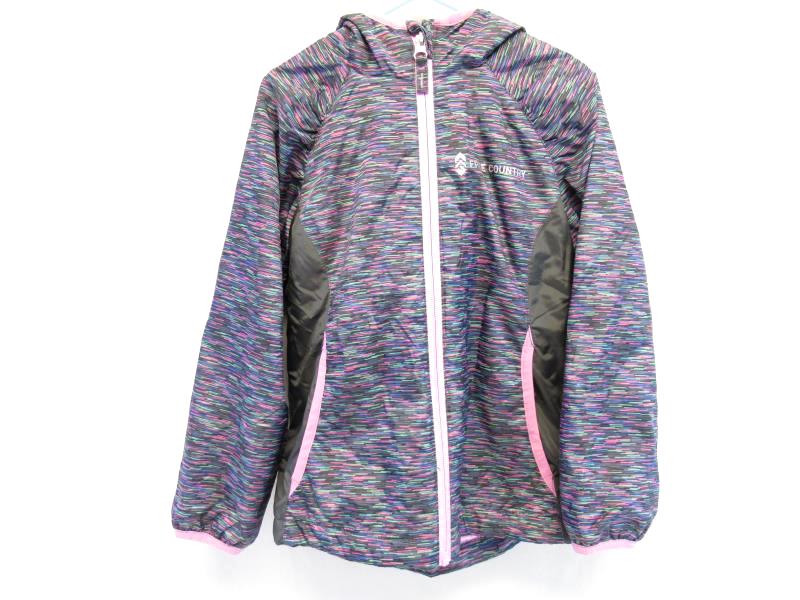 Free Country Girl's Fuzzy Lined Winter Jacket Size 5 6 Pink Purple Grey