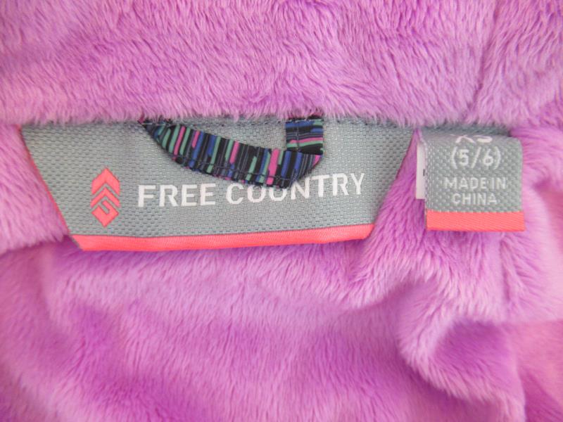 Free Country Girl's Fuzzy Lined Winter Jacket Size 5 6 Pink Purple Grey