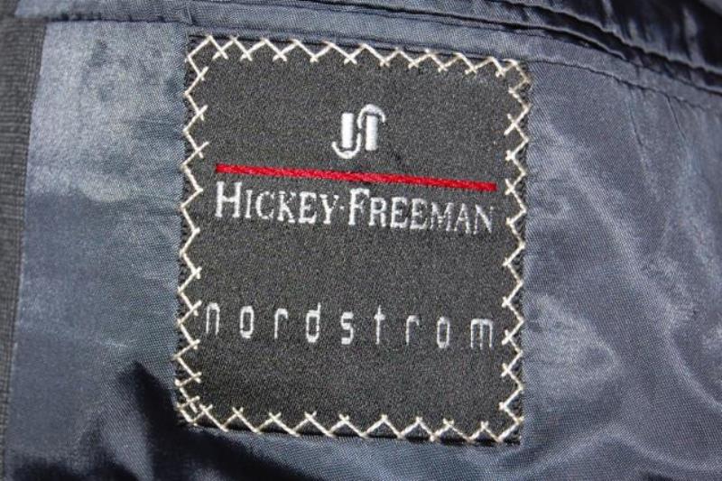 Hickey Freeman Nordstrom Suit Jacket Grey Plaid Men's Size 42L Pockets