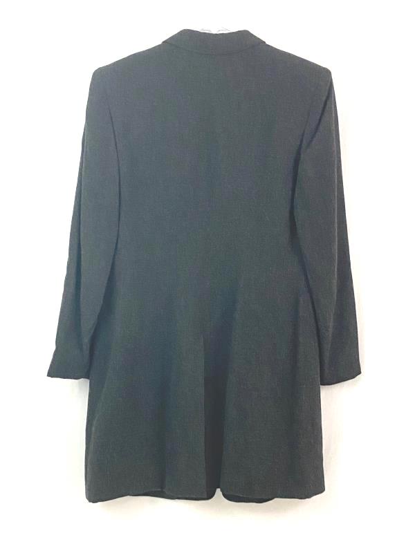 Vintage Jones Wear Long Length Suit Jacket Women's Size 6 Dark Grey