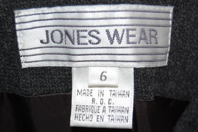Vintage Jones Wear Long Length Suit Jacket Women's Size 6 Dark Grey