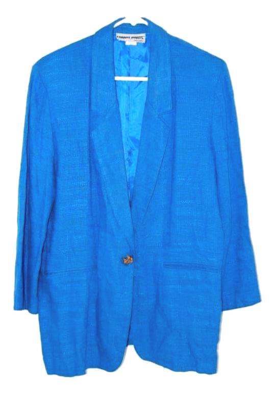 Vintage Smart Parts Women's Size 8 Blue Blazer New York Textured 80s Style