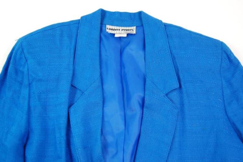 Vintage Smart Parts Women's Size 8 Blue Blazer New York Textured 80s Style