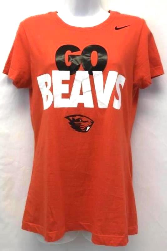 Nike Dri Fit Tee Size Women's Oregon Beavers Go Beavs Graphic Large Orange