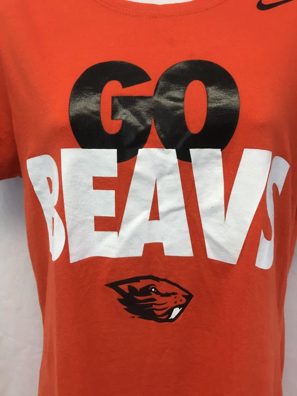 Nike Dri Fit Tee Size Women's Oregon Beavers Go Beavs Graphic Large Orange