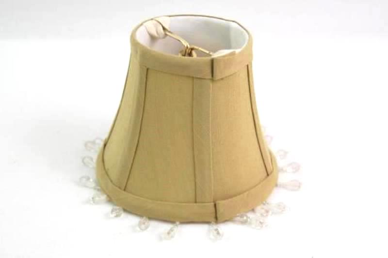 Lot of 2 Candle Bulb Clip on Lampshades Sage Green Beaded Crystal Accents