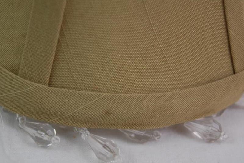Lot of 2 Candle Bulb Clip on Lampshades Sage Green Beaded Crystal Accents